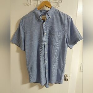American Eagle Outfitters Men's Blue Button-Down Shirt